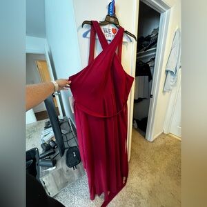 Azazie Burgundy Halter Wedding Dress